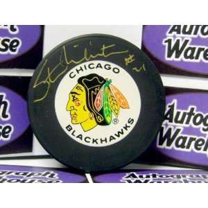 Stan Mikita Autographed Hockey Puck (Chicago Black Hawks):  