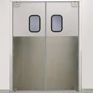   Core Door with Satin Finish   Window   Stainless Steel Impact Plates