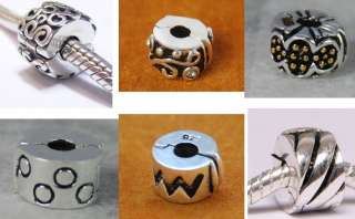   Bead 4 European Bracelet CHARM STOPPER CLIP MANY STYLES TO CHOOSE