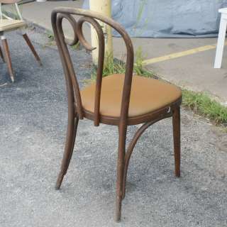 Vintage Thonet Bentwood Dining Side Chair Beige Seat  