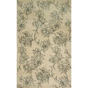  TransOcean Rugs Etchings Sketched Flower Neutral Rectangle 