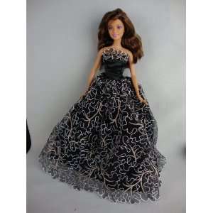  Black Ball Gown with White Lace and Gold Details Made to 