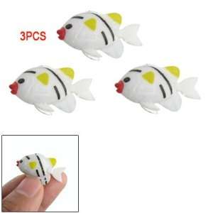  Movable Tail White Tropical Fish Floating Decoration 3 Pcs 