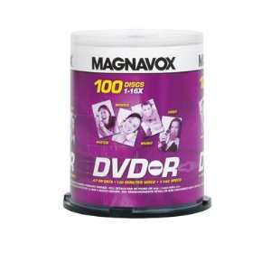    Magnavox   100 Pack 16x DVD R Disc Spindle DM4M6B00F17 Electronics