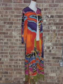 vtg Original Anthony long robe jacket bold colorful ethnic artsy boho 