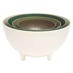   Neutrals/Cream 4 Piece Large Footed Bowl Set: Kitchen & Dining
