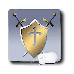   Christian Cross and background in Gull Gray   Mouse Pads Electronics