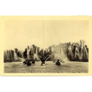 1930s Vintage Postcard Bassin du Dragon   Gardens of Versailles France