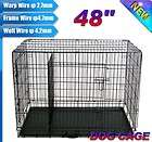 NEW 2 Doors 48 Large Folding Metal Pet Dog Crate Cage Kennel With 