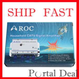 ANTENNA/CABLE RF VIDEO SIGNAL 20dB TV BOOSTER AMPLIFIER  