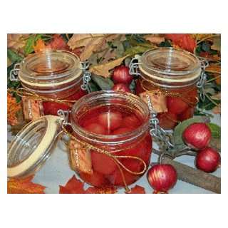 Baked Apple Pie Scented Glass Gel Bakery Preserve Jar Candle 16 Oz 