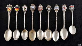   Silver Souvenir Spoons Frankfurt Munich Vienna Cologne Germany  
