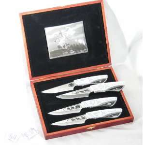 Wholesale Lot 36 pc Case Collectors Wolf Design Knife Skinner Knives 