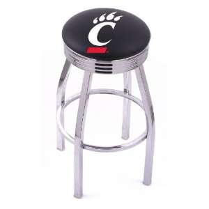 University of Cincinnati 25 Single ring swivel bar stool with Chrome 