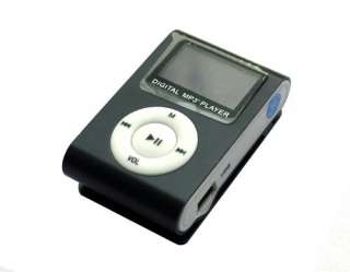 Black Mini Metal Clip MP3 Player FM Radio LCD Screen for 2/4/8/16GB TF 