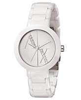 Armani Exchange Watch, Womens White Plastic Bracelet 34mm AX4055