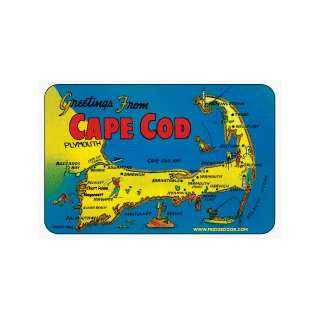  Fridgedoor Domed Cape Cod Map With Fisherman Magnet 