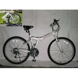 26 Folding Bike Shimano 18 Speed    White Sports 