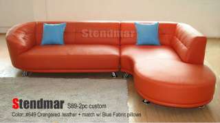 NEW MODERN EURO DESIGN LEATHER SECTIONAL SOFA S89P5A  