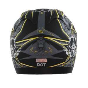   Flat Yellow LockNLoad Graphic Large Full Face Helmet: Automotive