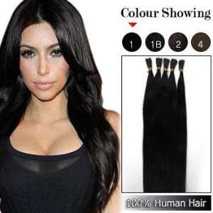   Jet Black Color 01 Fusion Keratin Bonded Remy Human Extensions Beauty