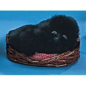  Poodle Dog Puppy Sleeping W/ Basket Lifelike Collectible 