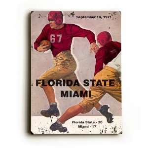  Florida State VS University of Miami Wood Sign (9 x 12 