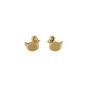  18K Yellow Gold Duck Screwback Earrings: Jewelry