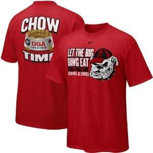   Bulldogs Red Georgia Florida Game Chow Time T shirt