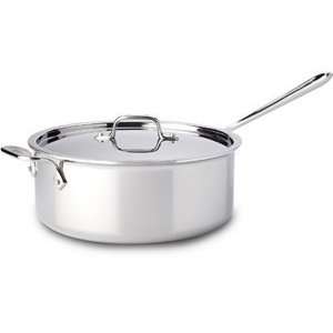  All Clad 6 qt. Stainless Deep Saute Pan.