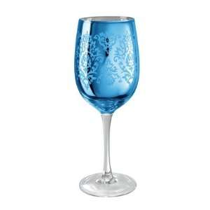  Blue Brocade Wine Glasses: Kitchen & Dining
