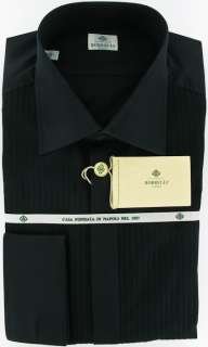 New $425 Borrelli Black Tuxedo Shirt 17/43  
