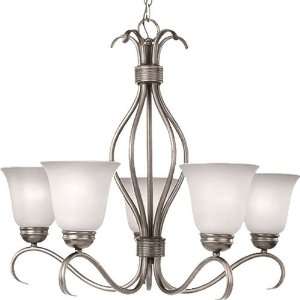 Basix Collection 5 Light 26 Satin Nickel Energy Star Chandelier with 