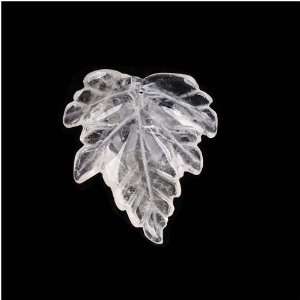   Quartz Crystal Pendant Bead Ivy Leaf Carving 35mm