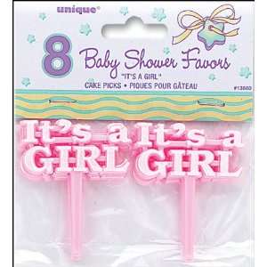  Pink/Its A Girl Baby Shower Picks 2.5 8/Pkg Unique 