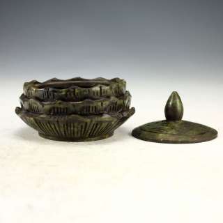   Vintage Handwork Carving Jade Lotus Incense Burner 139001  