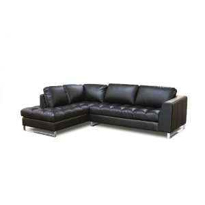   Valentino 2PC Black L/Chaise Sectional By Diamond Sofa: Home & Kitchen