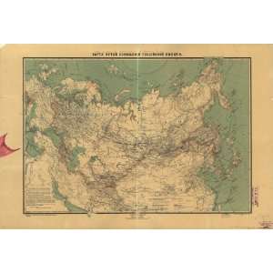  1916 map Transportation, Russia & Asia