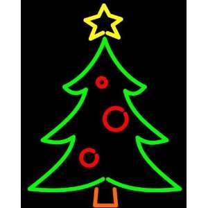  11 Lighted Neon Green Christmas Tree Decoration Sign 
