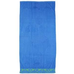   Of 2 Jacquard Oversized Beach Towel, Dolphins (Blue)