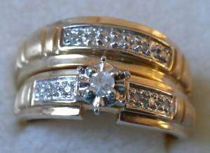 10KT GOLD & DIAMOND WEDDING SET AWESOME PRICE SZ. 7  