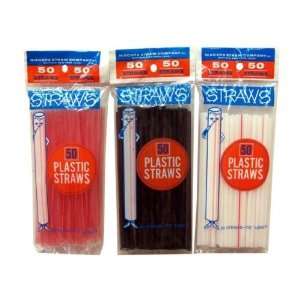   Asst 50 Ct Plastic Drinking Straws Case Pack 100 