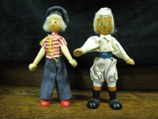 Polish Wooden Dolls Pair Of Boy Dolls  