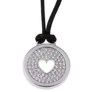   Rhodium plated Brass Cubic Zirconia Circle of Love Necklace Jewelry