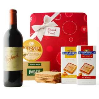 Thank You with Tempting Treats Wine Gift Set 