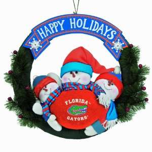   Happy Holidays Triple Snowman Family Christmas Wreath: Home & Kitchen