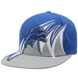  NFL Detroit Lions Slash Snapback Hat   Grey/Blue Sports 