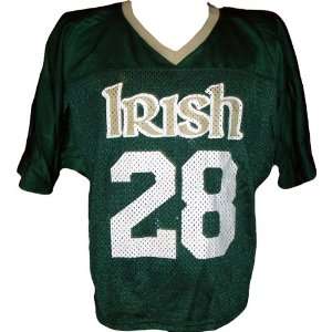  Notre Dame #28 Game Used 2006 07 Green Lacrosse Jersey 