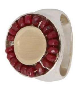 buy SILVER GOLD ruby RING rings JEWELRY gemstone r395r  