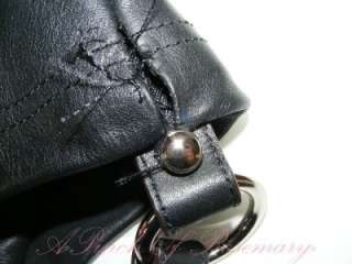   Makowsky Lites Leather Bergen N/S Shoulder Hobo Purse Bag Black  